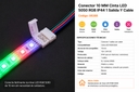 Conector 10 MM Cinta LED 5050 RGB IP44 1 Salida Y Cable