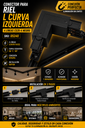 Conector para Riel L Curva Izquierda 4 Líneas CS25-4 Negro