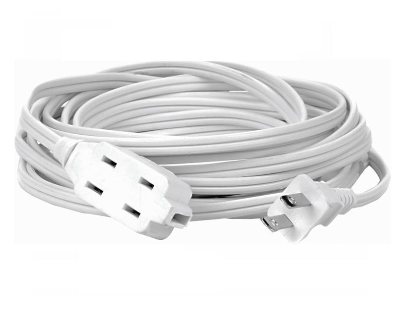 Extensión eléctrica domestica 15FT C/16 COBRE 100% BLANCA