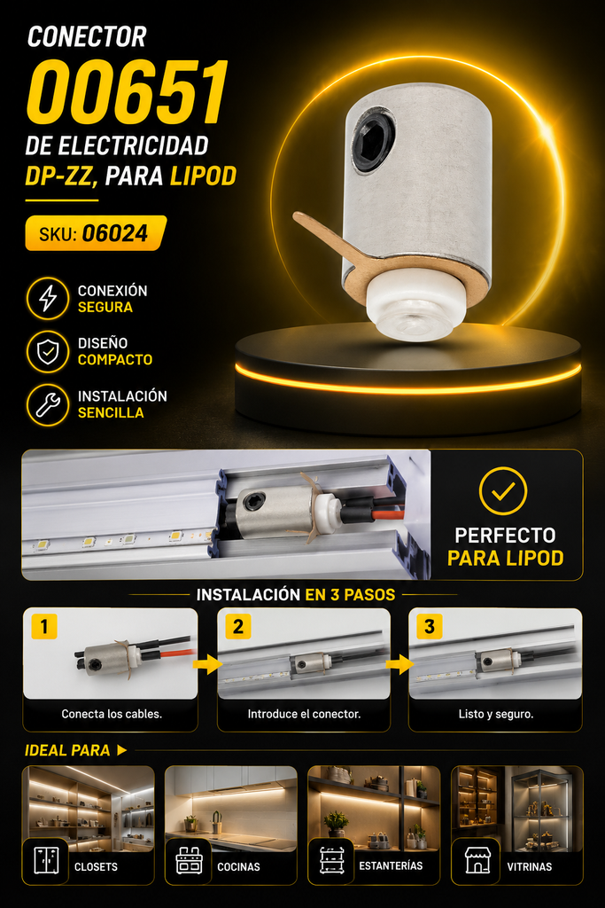 Conector 00651 de Electricidad DP-ZZ, para LIPOD KLUS