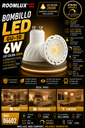 Bombillo 6W 3000k GU-10 B5565 38º dimeable 110V-130V ROOMLUX