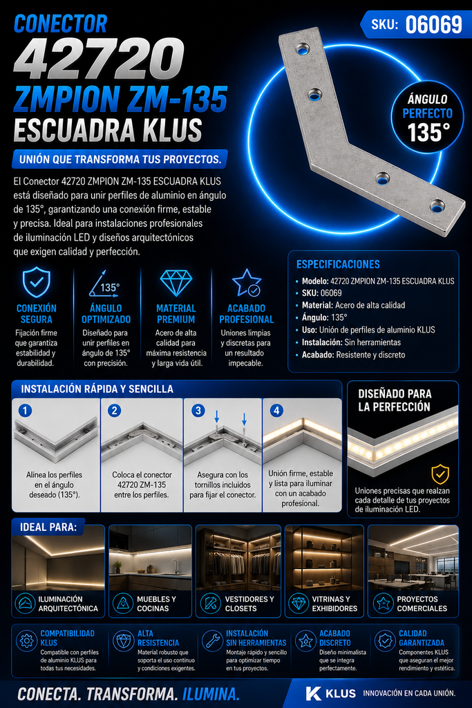 Conector 42720 ZMPION ZM-135 ESCUADRA KLUS
