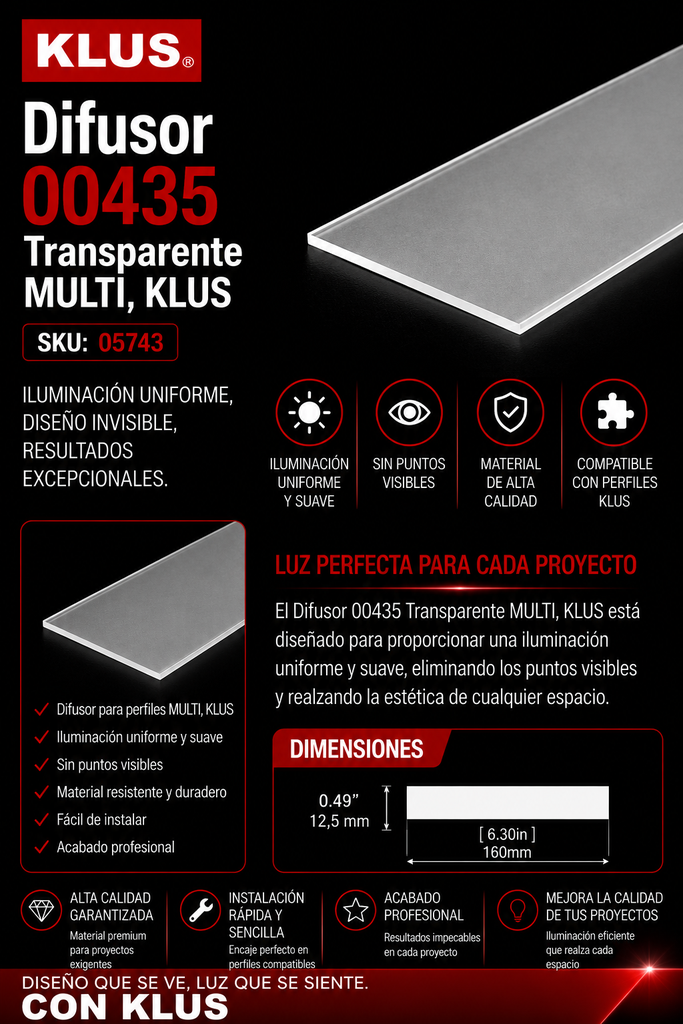 Difusor 00435 Transparente MULTI, KLUS