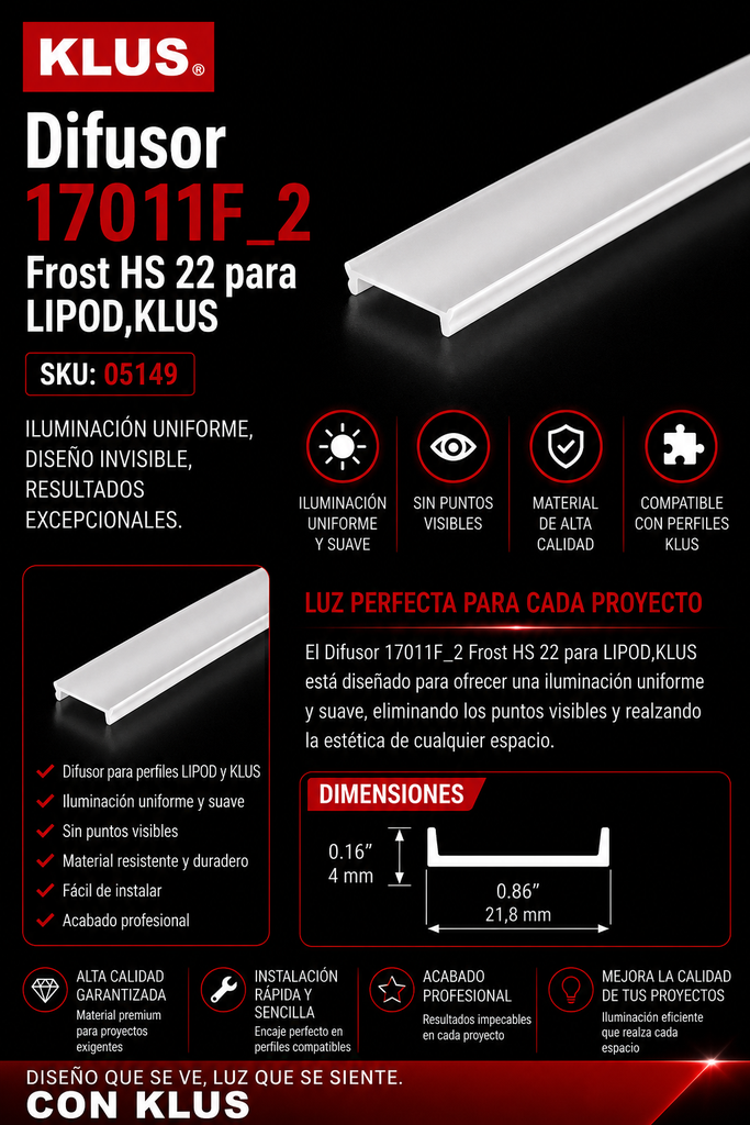 Difusor 17011F_2 Frost HS 22 para LIPOD, KLUS
