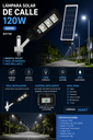 Lampara Solar de Calle 120W 6000K B47768 con Batería y Brazo 3.2V 5 Ah ROOMLUX