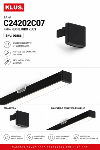 [01886] Tapa C24202C07 para PIKO KLUS Negra
