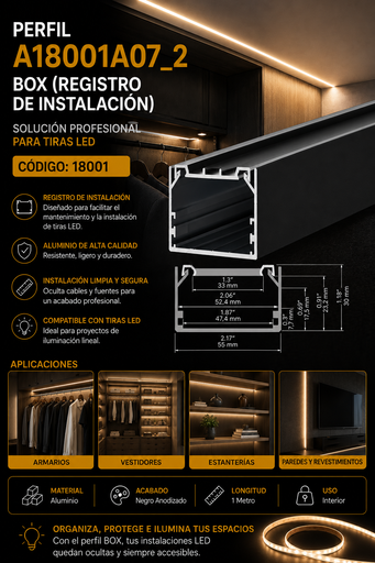 [18001] Perfil A18001A07_2 BOX (Registro de Instalación) KLUS