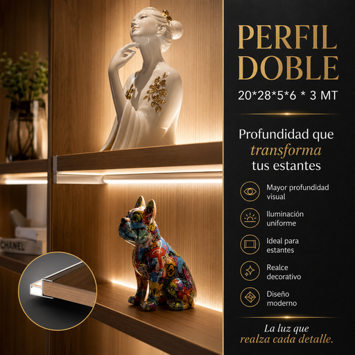 [01765] Perfil DS-2620 Doble 20*28*5*6 * 3 MT Doble Difusor