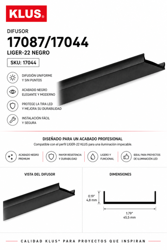 [17044] Difusor 17087/17044 LIGER-22 Negro