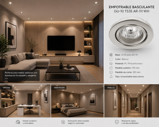 [01965] Empotrable Basculante GU-10 TS54 SN ACERO 99 mm (75 mm) Satin Niquel