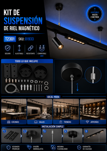 [01933] Kit de Suspensión de Riel Magnético T2301