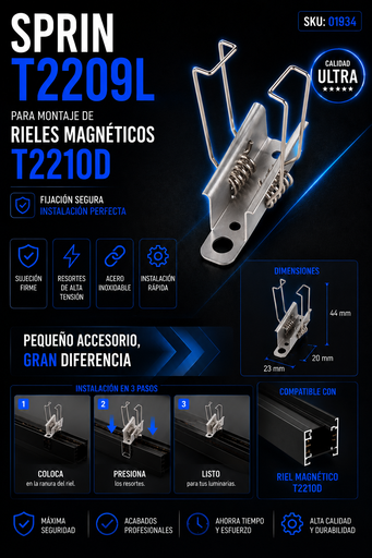[01934] Sprin T2209L para Montaje de Rieles Magnéticos T2210D