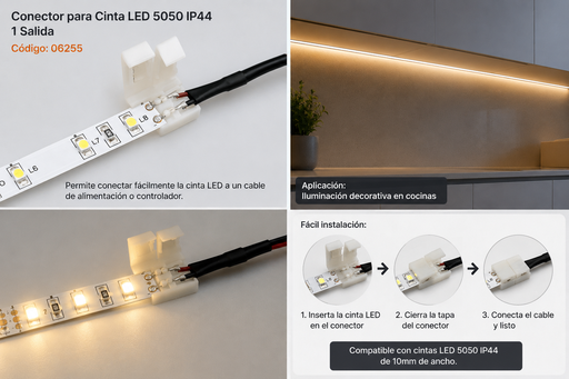 [06255] Conector para Cinta LED 5050 IP44 1 Salida