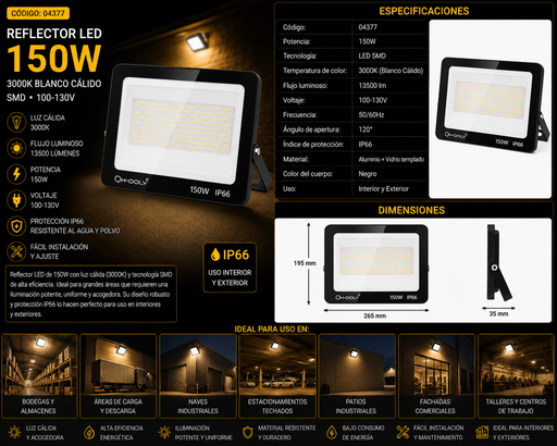 [04377] Reflector 150W 3000K SMD 00-130V ELE