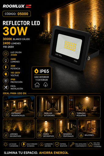 [05000] Reflector 30W 3000k B43718 110-265V ROOMLUX 2400 LM