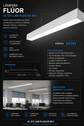 [04791] Lampara Flúor UL 517 Line Plus EO 48 1