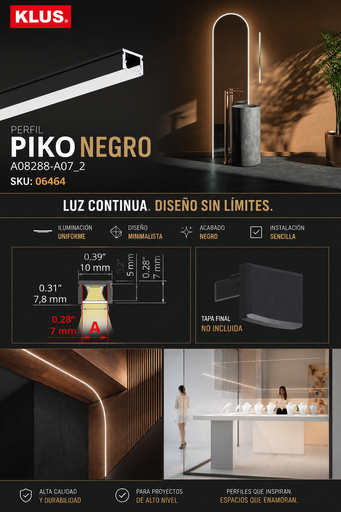 [06464] Perfil A08288-A07_2 PIKO Negro KLUS