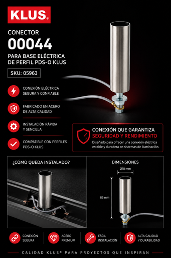 [05963] Conector 00044 para Base Eléctrica de Perfil PDS-O KLUS