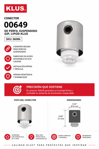 [06086] Conector 00649 de Perfil Suspendido GIP, LIPOD KLUS