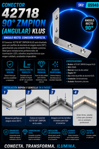 [05948] Conector 42718 90º ZMPION (Angular) KLUS