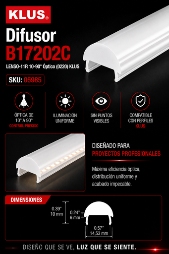 [05985] Difusor B17202C LENSO-11R 10-90º ÓPTICO (0220) KLUS