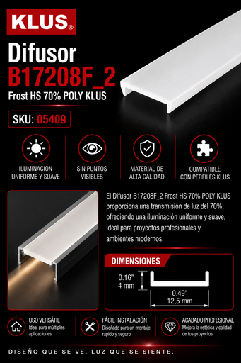 [05409] Difusor B17208F_2 Frost HS 70% POLY KLUS